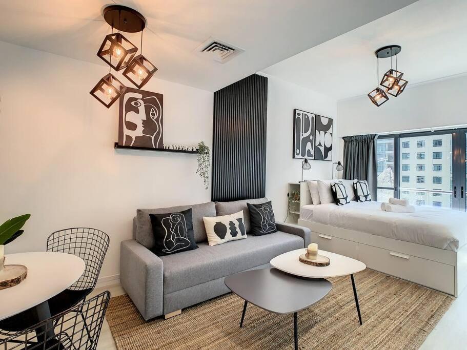 Luxury Modern Studio In Jlt With Amazing View & Rooftop Pool - Sleeps 3 Dubaj Kültér fotó